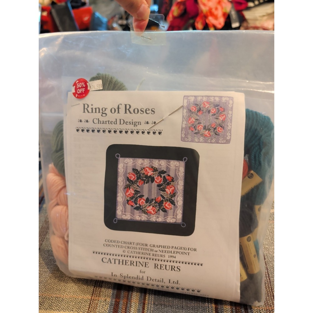 New Catherine Reurs Ring Of Roses Cross Stitch Or Needlepoint Charted Design Kit